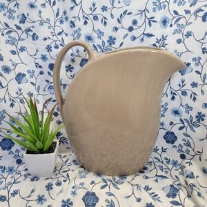 Vintage Hall Pottery 48 oz. Light Brown Refrigerator Pitcher With Ice Lip MCM